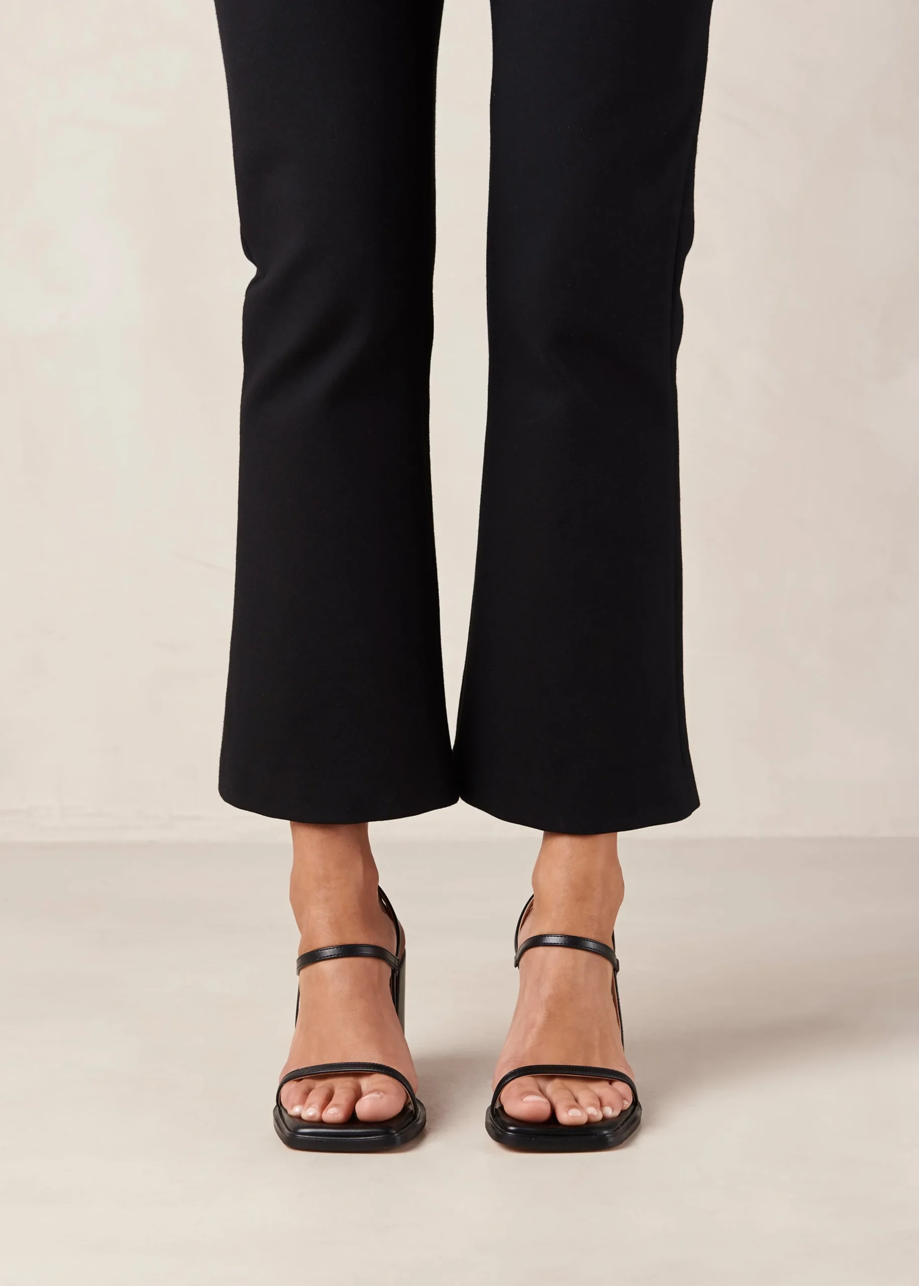 Lorena Black Vegan Leather Sandals