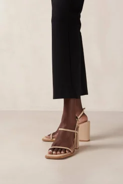 Lorena Tahini Beige Vegan Leather Sandals