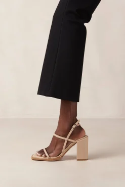 Lorena Tahini Beige Vegan Leather Sandals