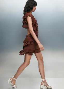 Lorette Brown Mini Dress