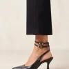 Louise Black Leather Pumps