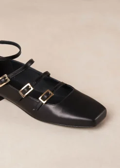 Luke Black Leather Ballet Flats