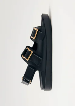 Maui Black Leather Sandals