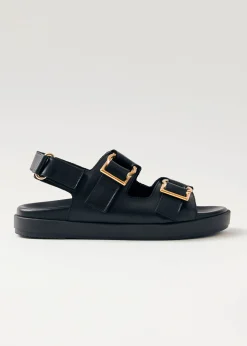 Maui Black Leather Sandals
