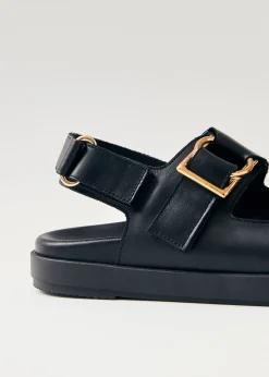 Maui Black Leather Sandals