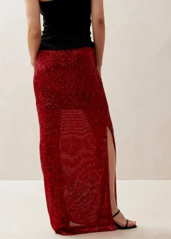 Misi Shimmer Red Skirt