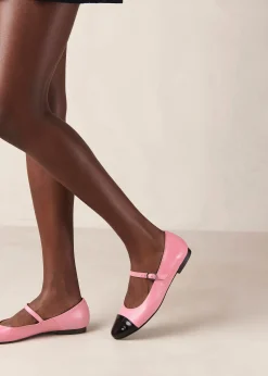 Musa Bicolor Black Pink Leather Ballet Flats