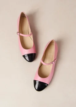 Musa Bicolor Black Pink Leather Ballet Flats