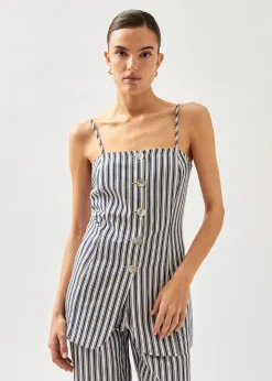 Nadine Stripes Blue And White Top