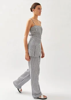 Nadine Stripes Blue And White Top