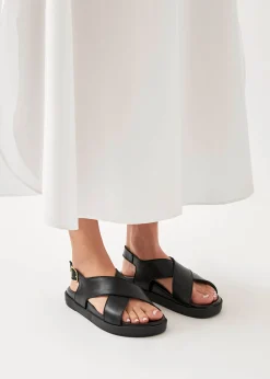 Nico Black Leather Sandals