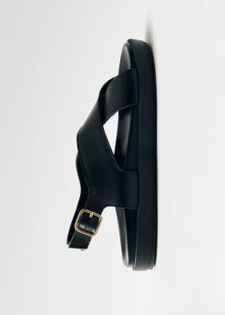 Nico Black Leather Sandals