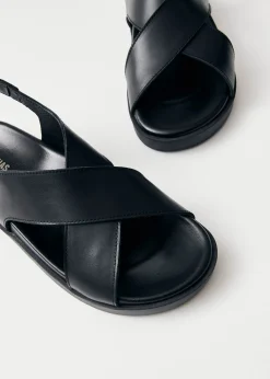 Nico Black Leather Sandals
