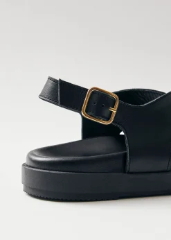 Nico Black Leather Sandals