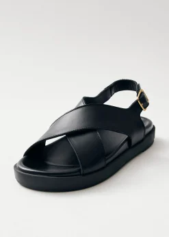 Nico Black Leather Sandals
