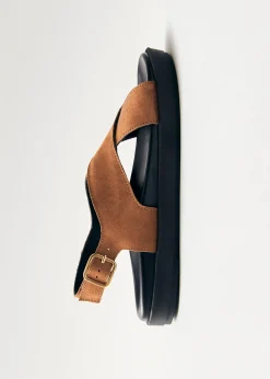 Nico Suede Brown Leather Sandals