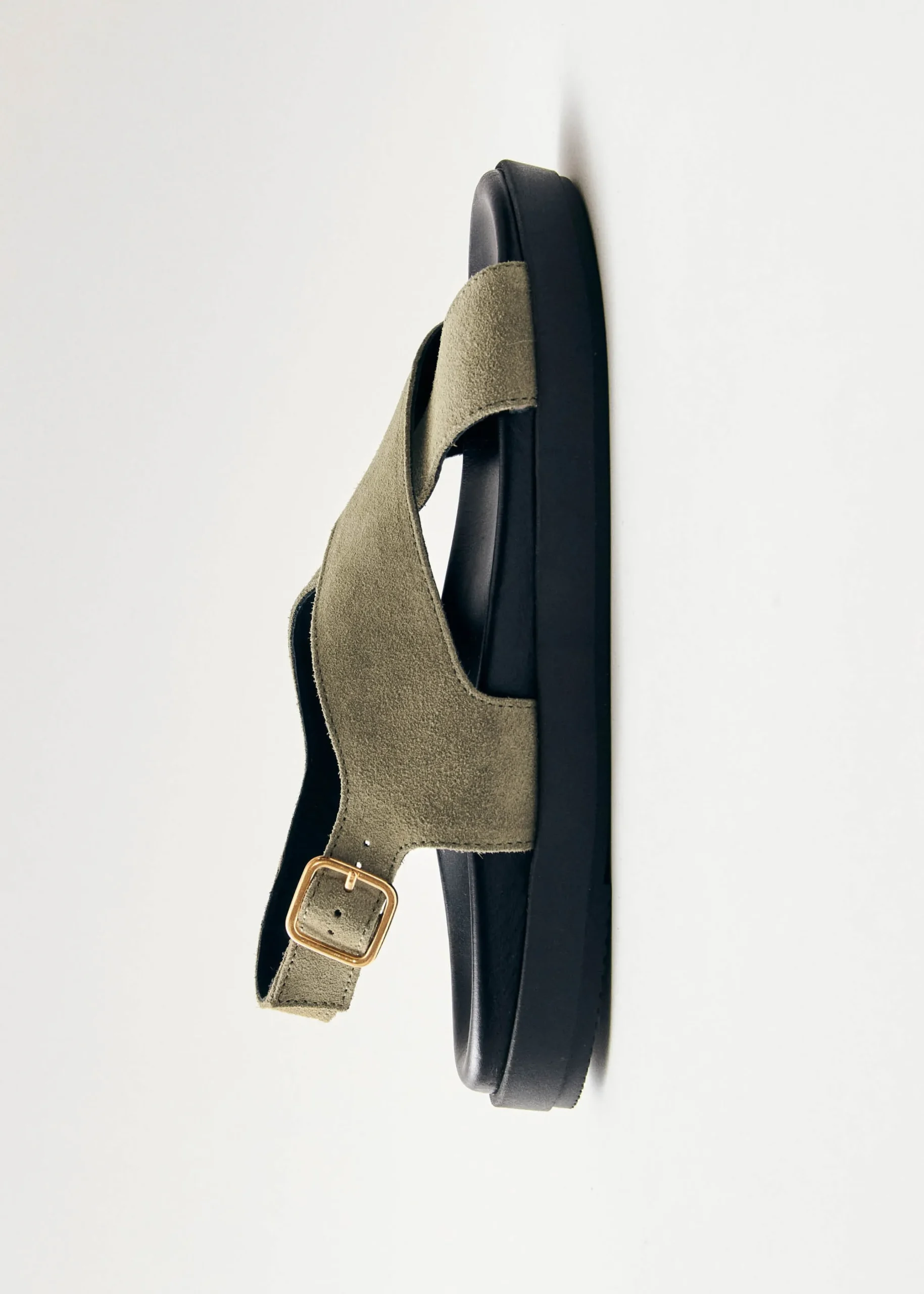 Nico Suede Khaki Leather Sandals