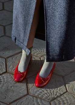 Oriana Onix Red Leather Ballet Flats