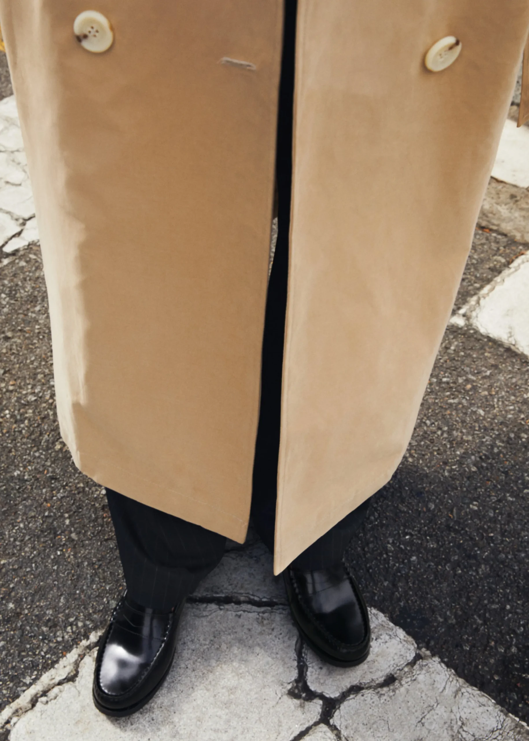 Rivet Black Leather Loafers