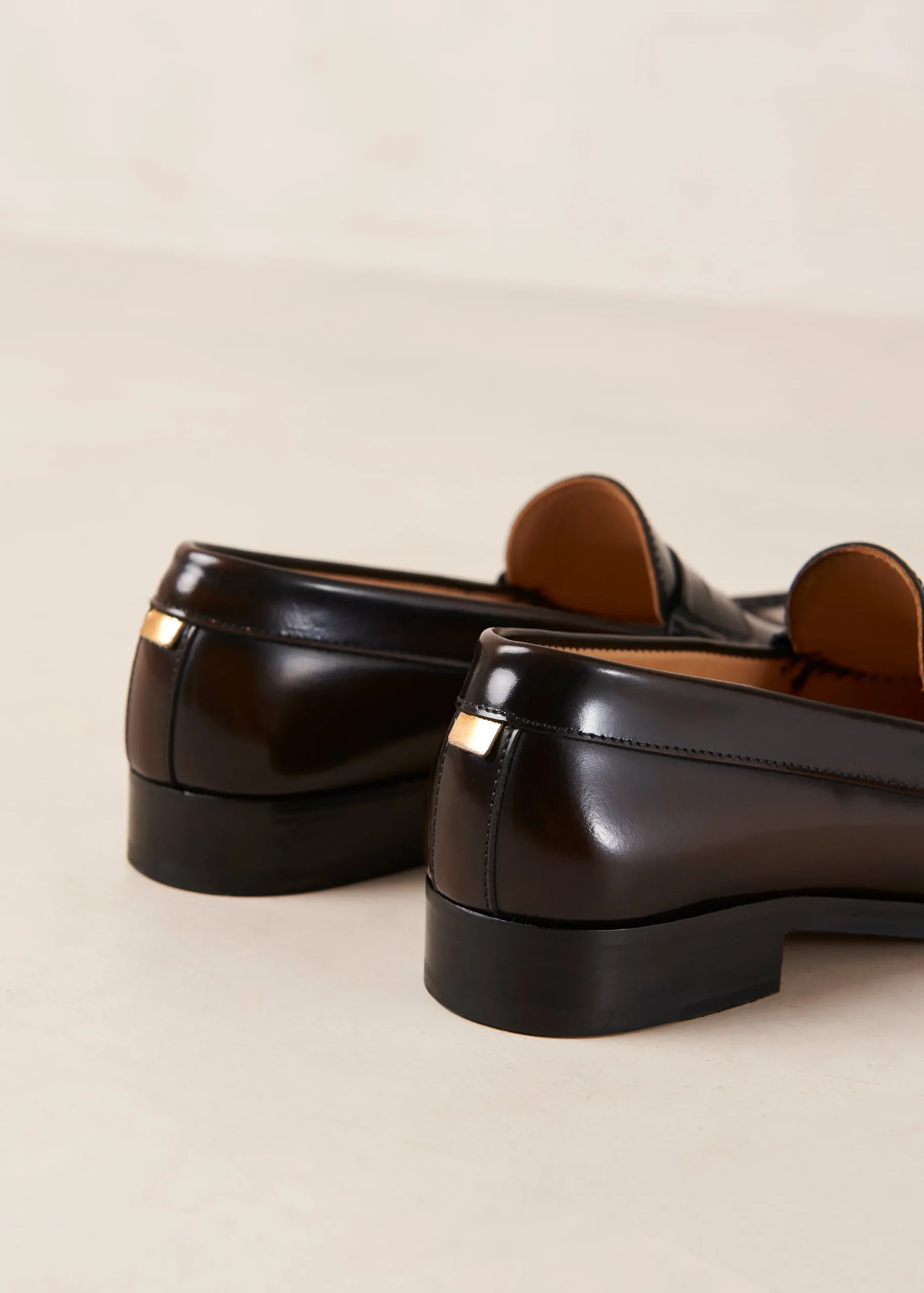Rivet Brushed Coffee Brown Leather Loafers