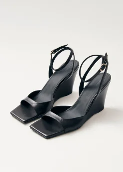 Riya Black Leather Sandals