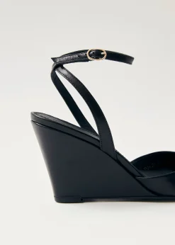 Riya Black Leather Sandals