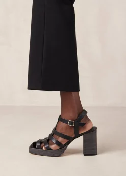 Rollers Black Sandals