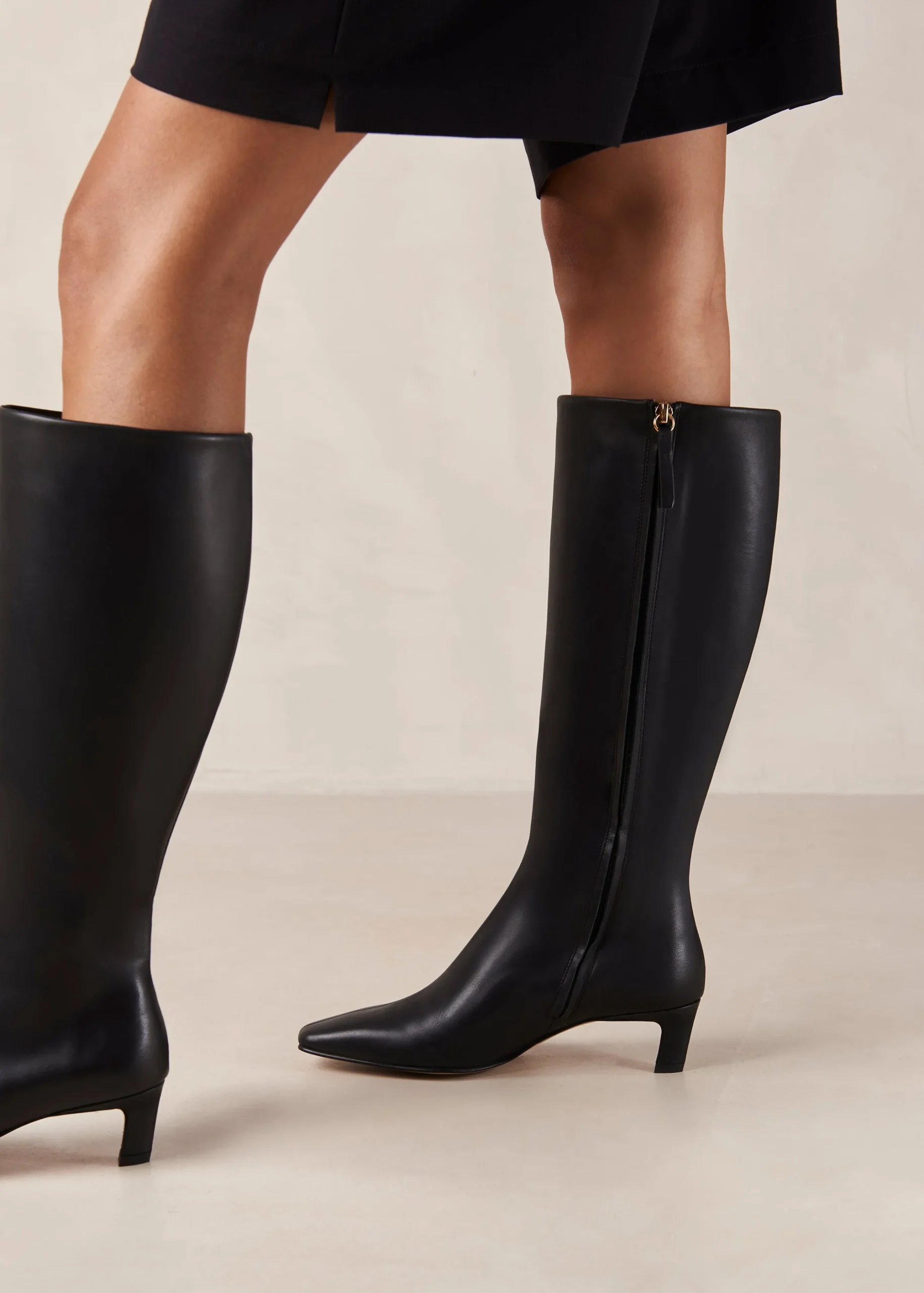 Rory Black Leather Boots
