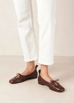 Rosalind Brown Leather Ballet Flats