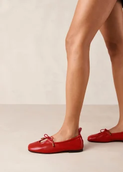 Rosalind Red Leather Ballet Flats