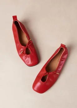 Rosalind Red Leather Ballet Flats
