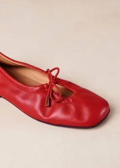 Rosalind Red Leather Ballet Flats