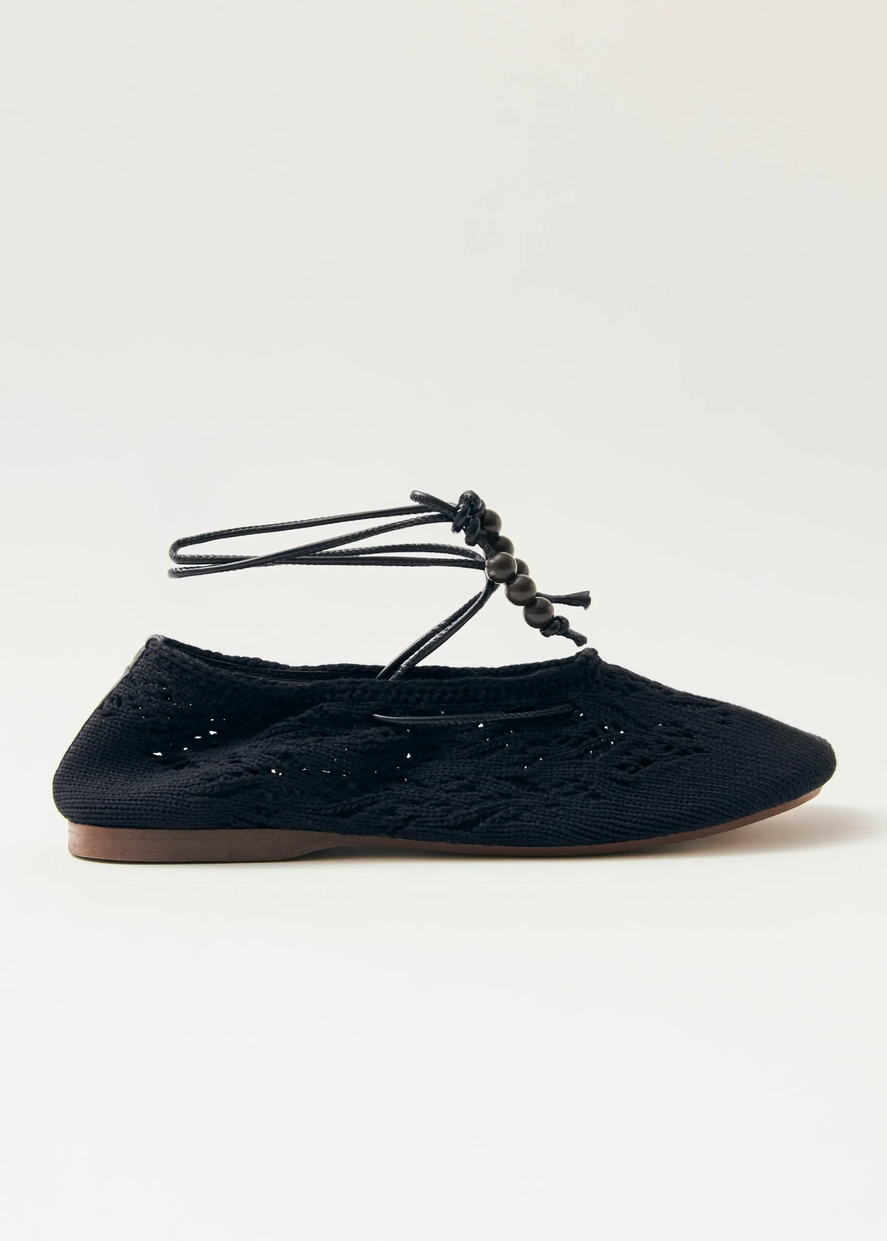 Rosemary Crochet Black Ballet Flats