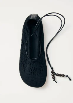 Rosemary Crochet Black Ballet Flats