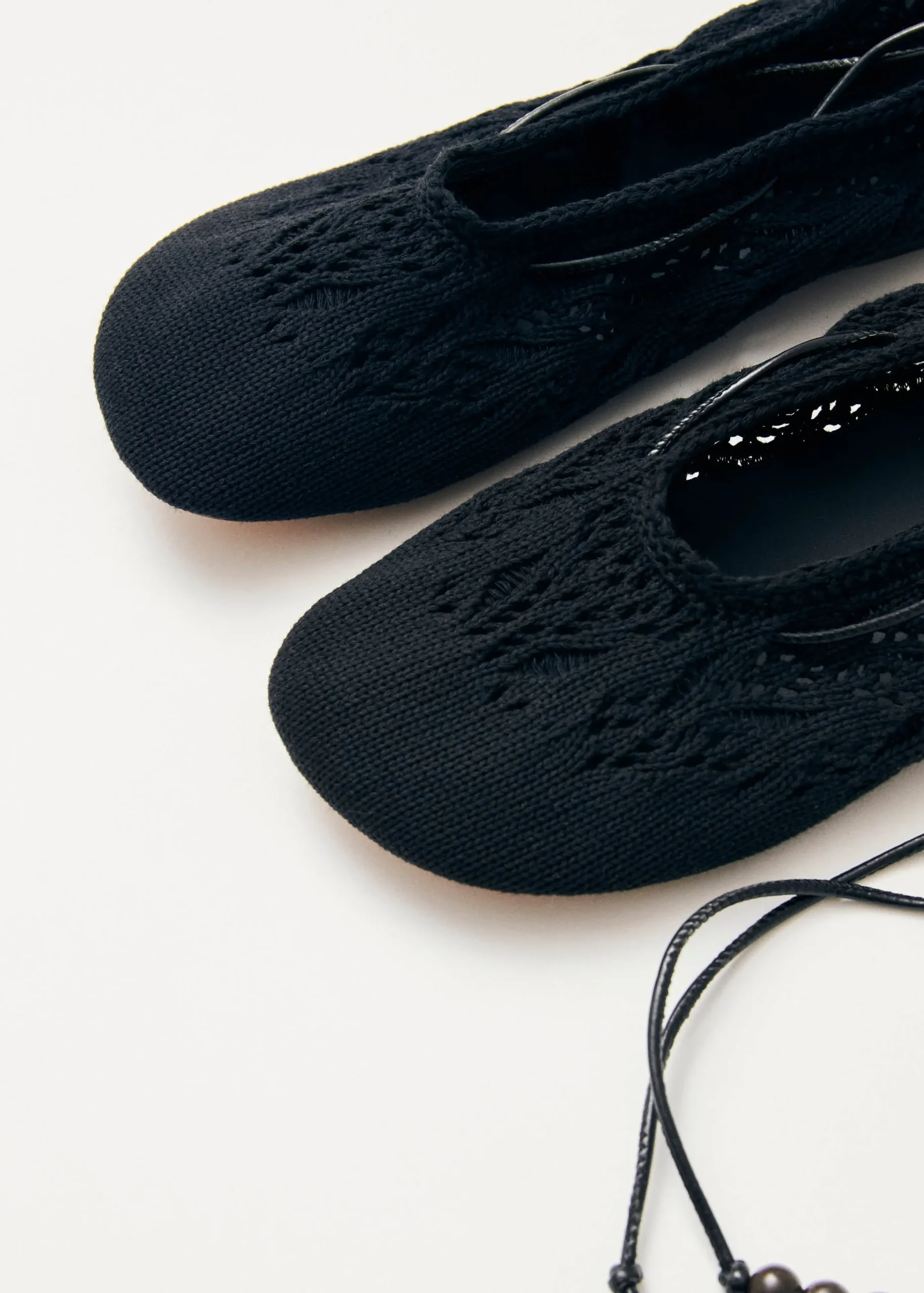 Rosemary Crochet Black Ballet Flats