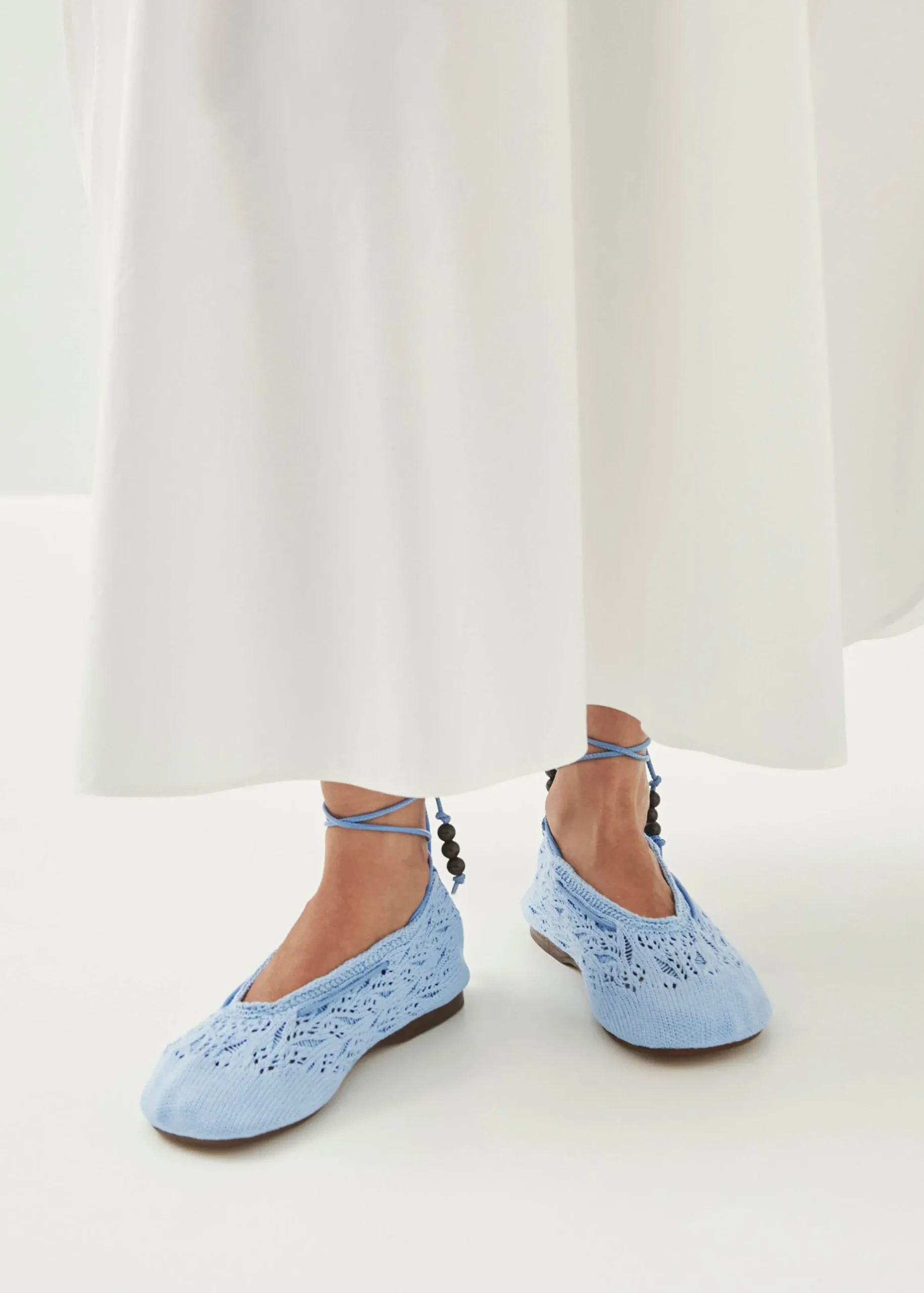 Rosemary Crochet Blue Ballet Flats