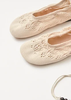 Rosemary Crochet Cream Ballet Flats