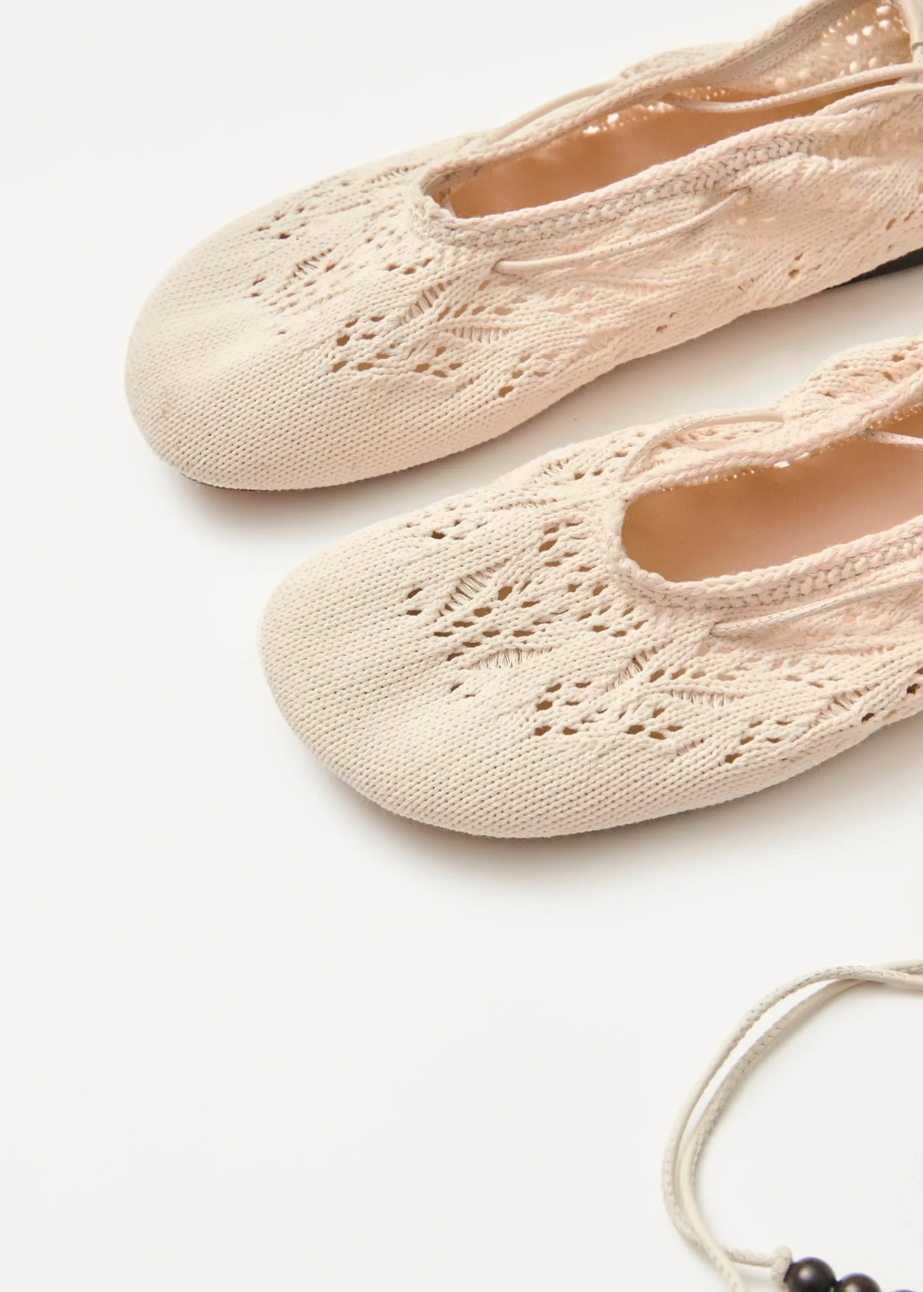 Rosemary Crochet Cream Ballet Flats
