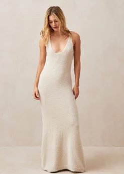Ski Ecru Tricot Maxi Dress