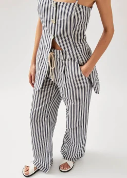 Suzette Stripes Blue And White Trousers