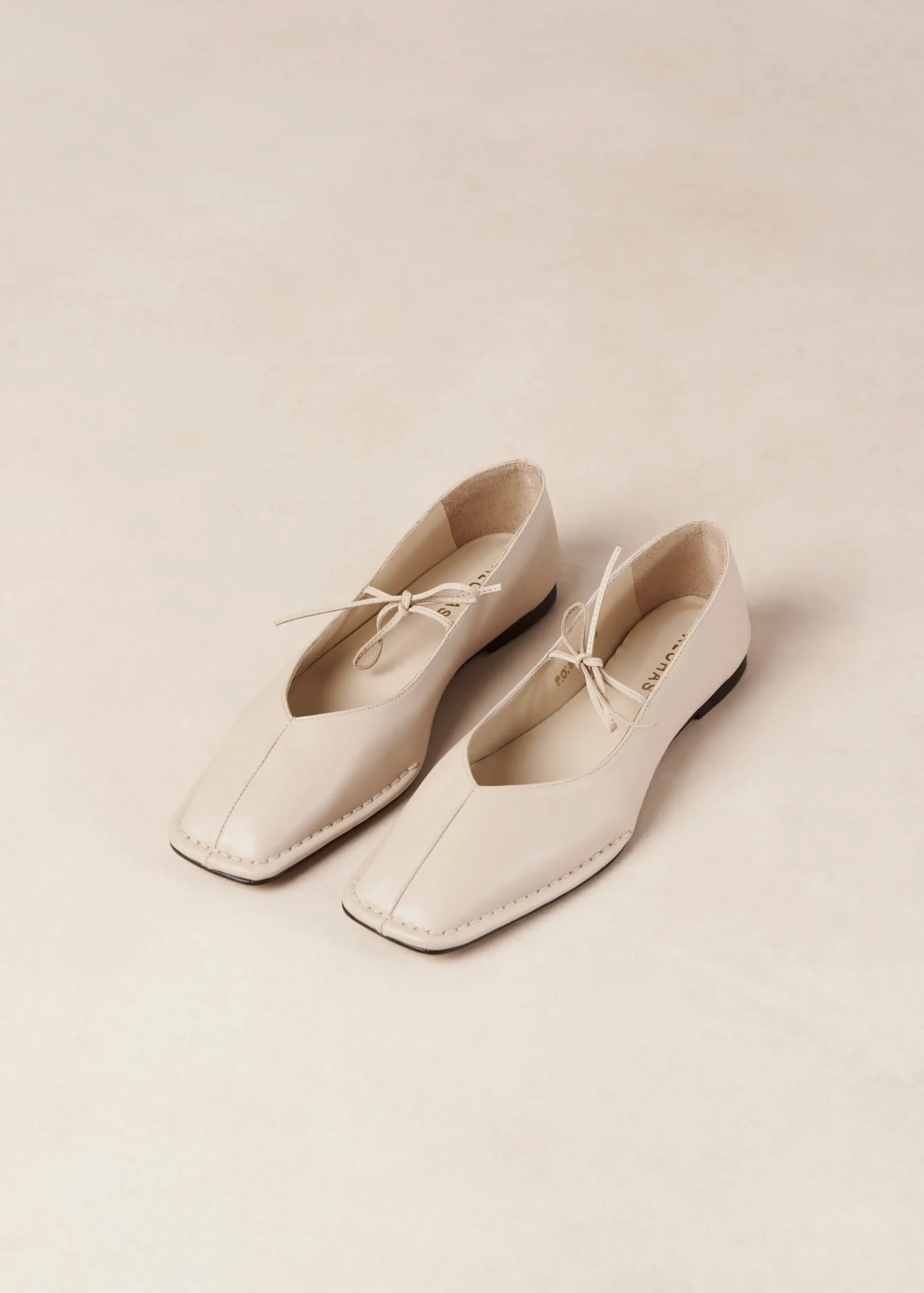 Sway Cream Leather Ballet Flats