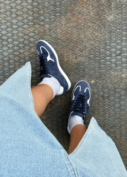 Tb.490 Rife Navy Blue Leather Sneakers