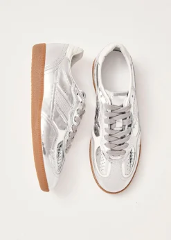 Tb.490 Rife Shimmer Silver Cream Leather Sneakers