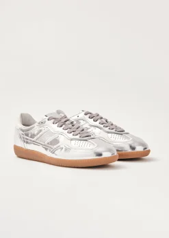 Tb.490 Rife Shimmer Silver Cream Leather Sneakers
