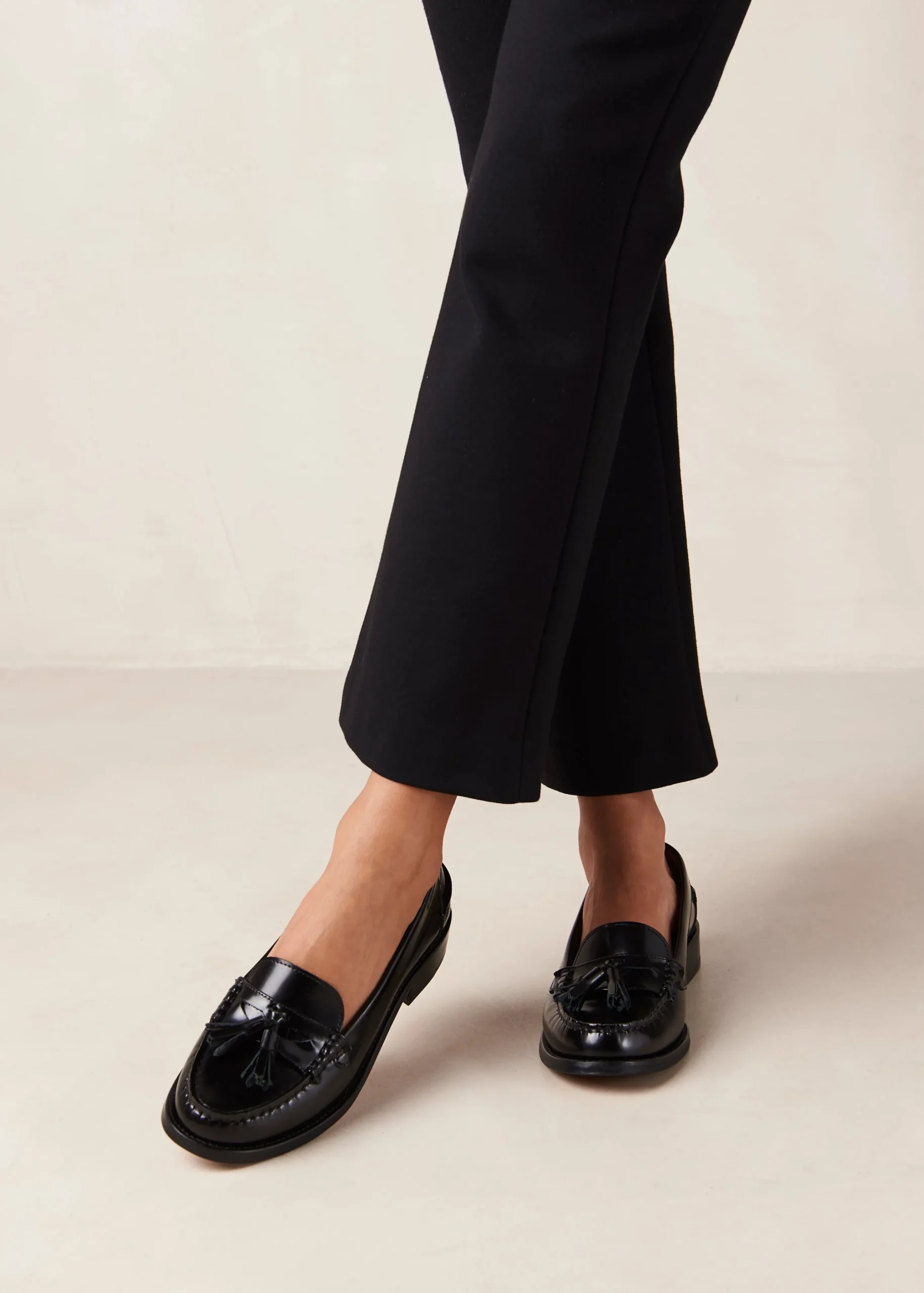 Terrane Black Leather Loafers