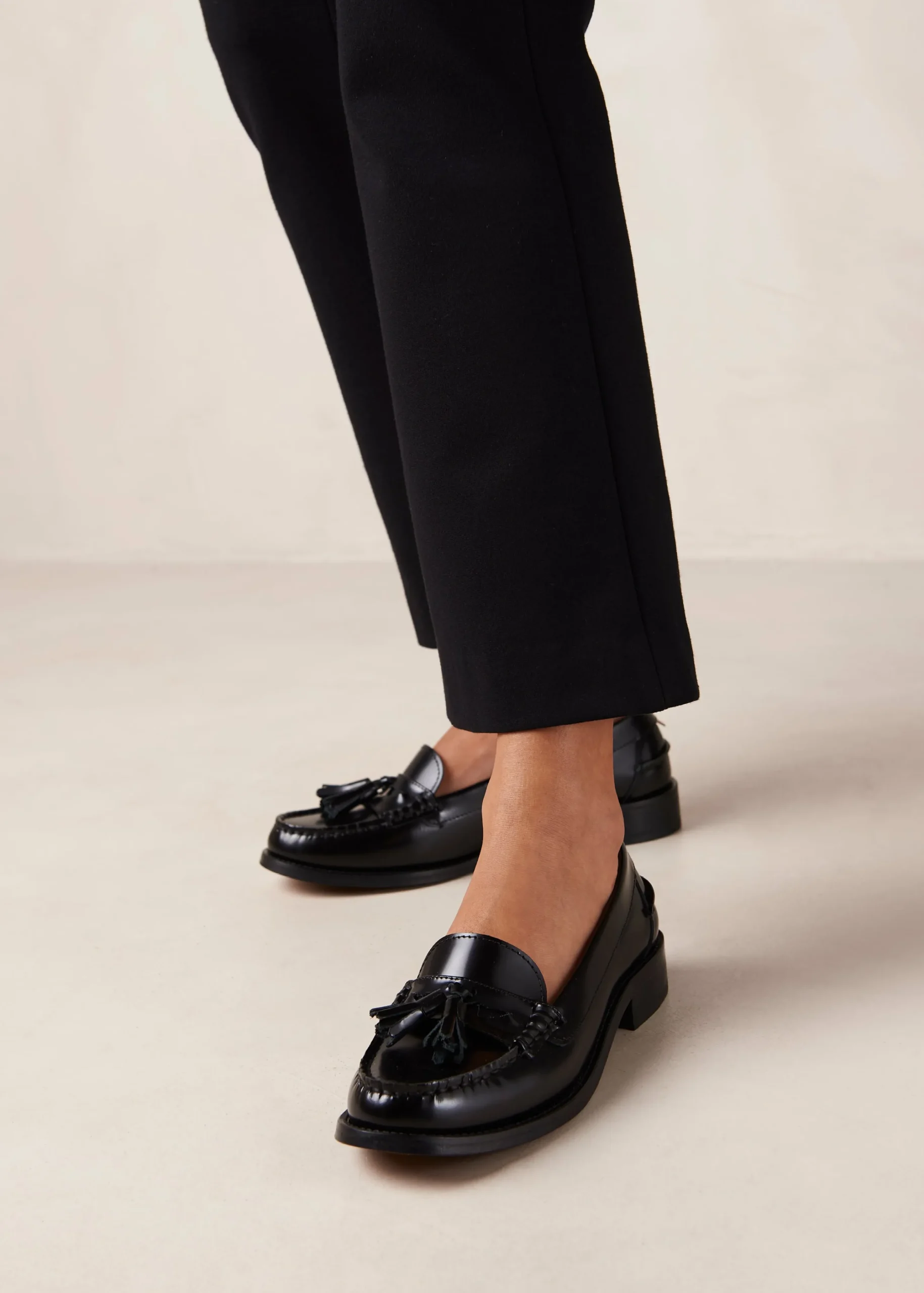 Terrane Black Leather Loafers