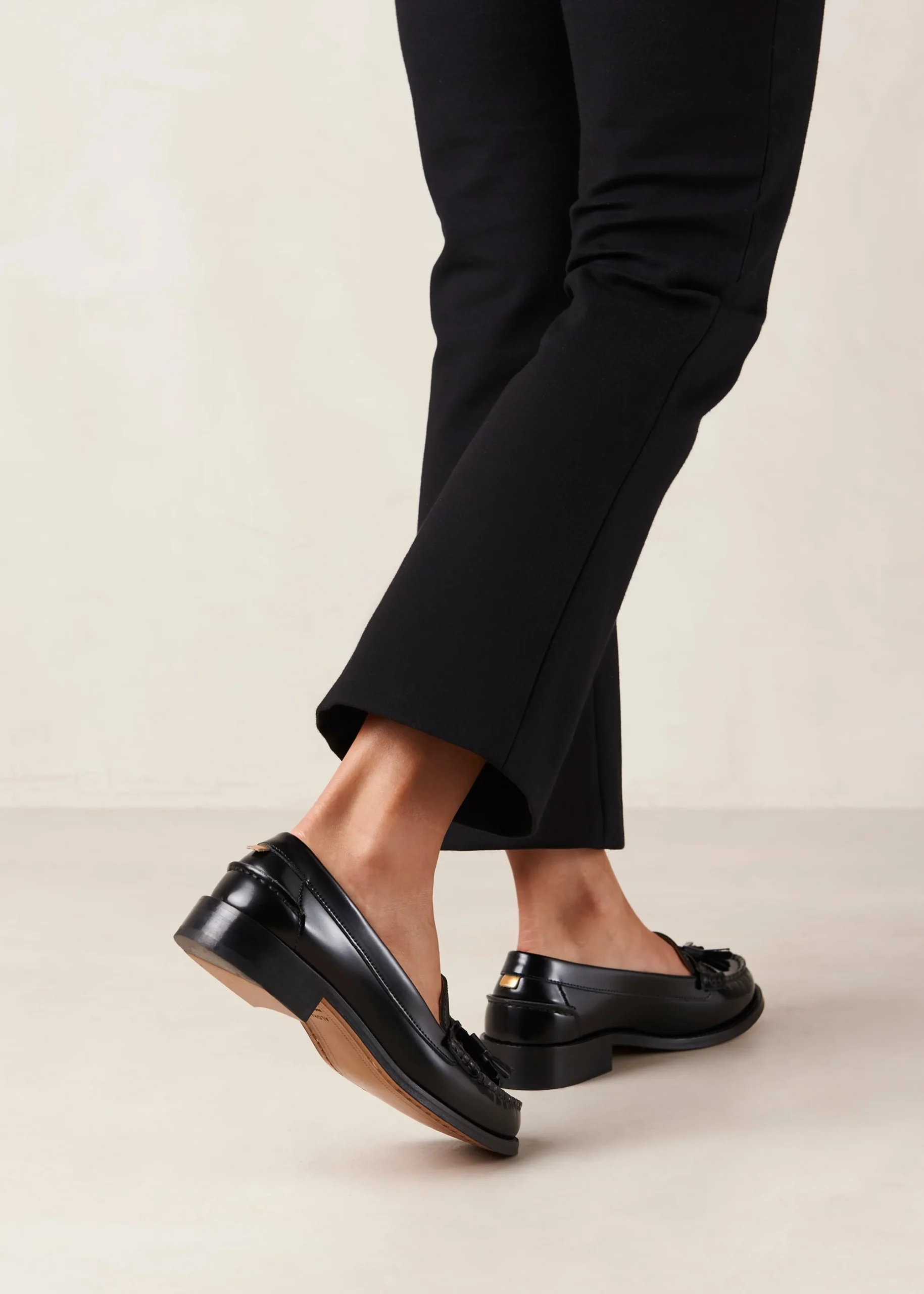 Terrane Black Leather Loafers