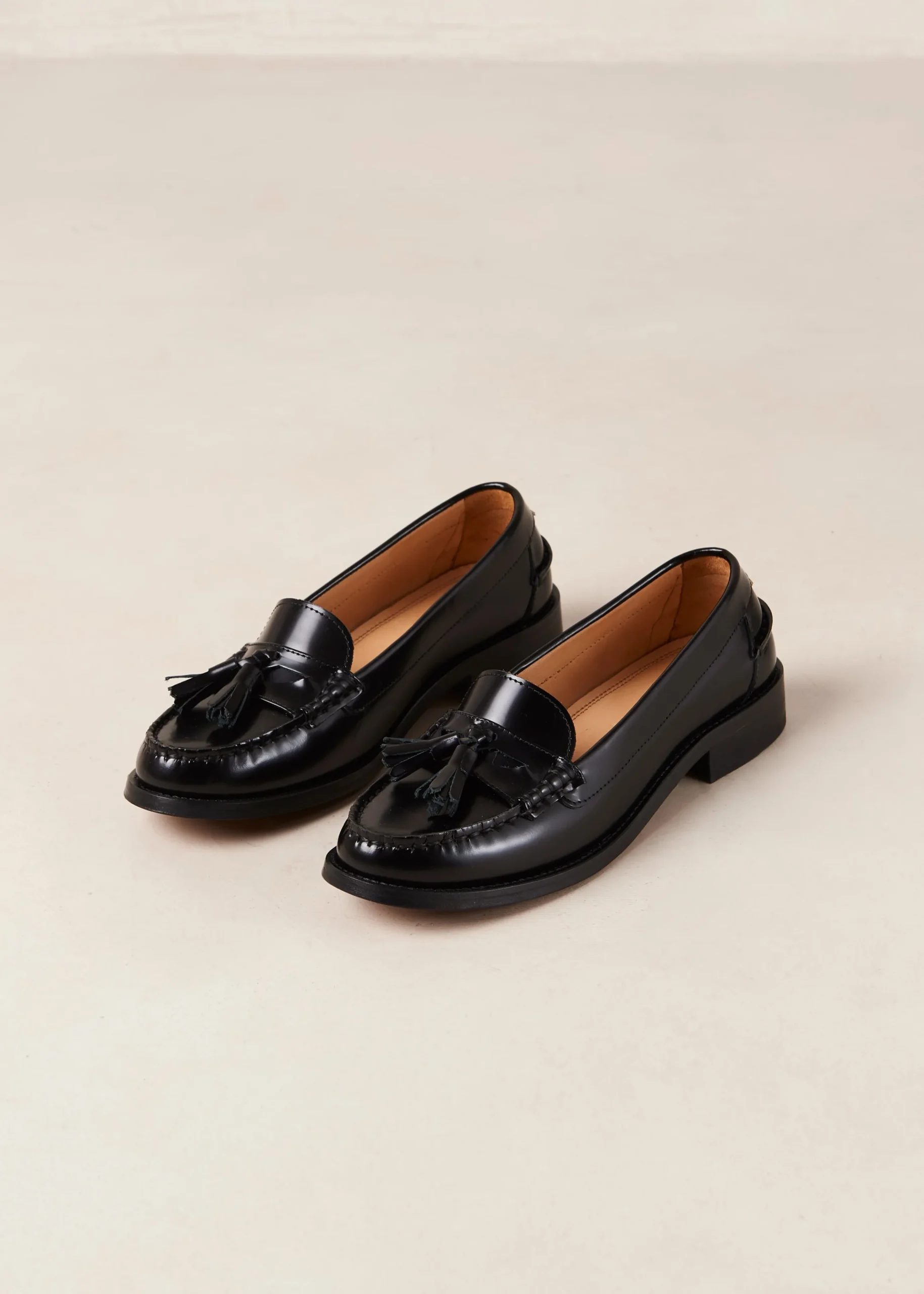 Terrane Black Leather Loafers