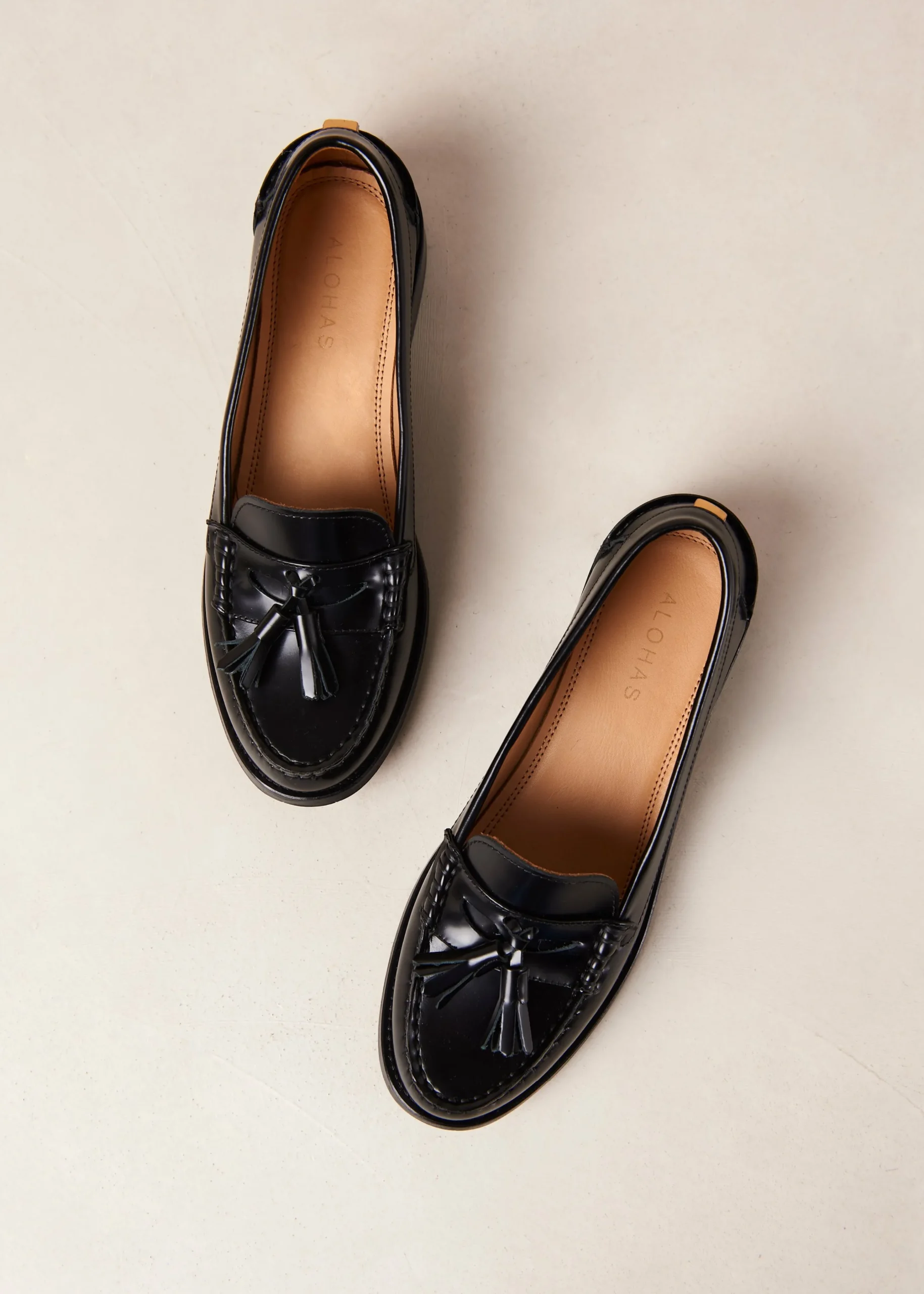 Terrane Black Leather Loafers