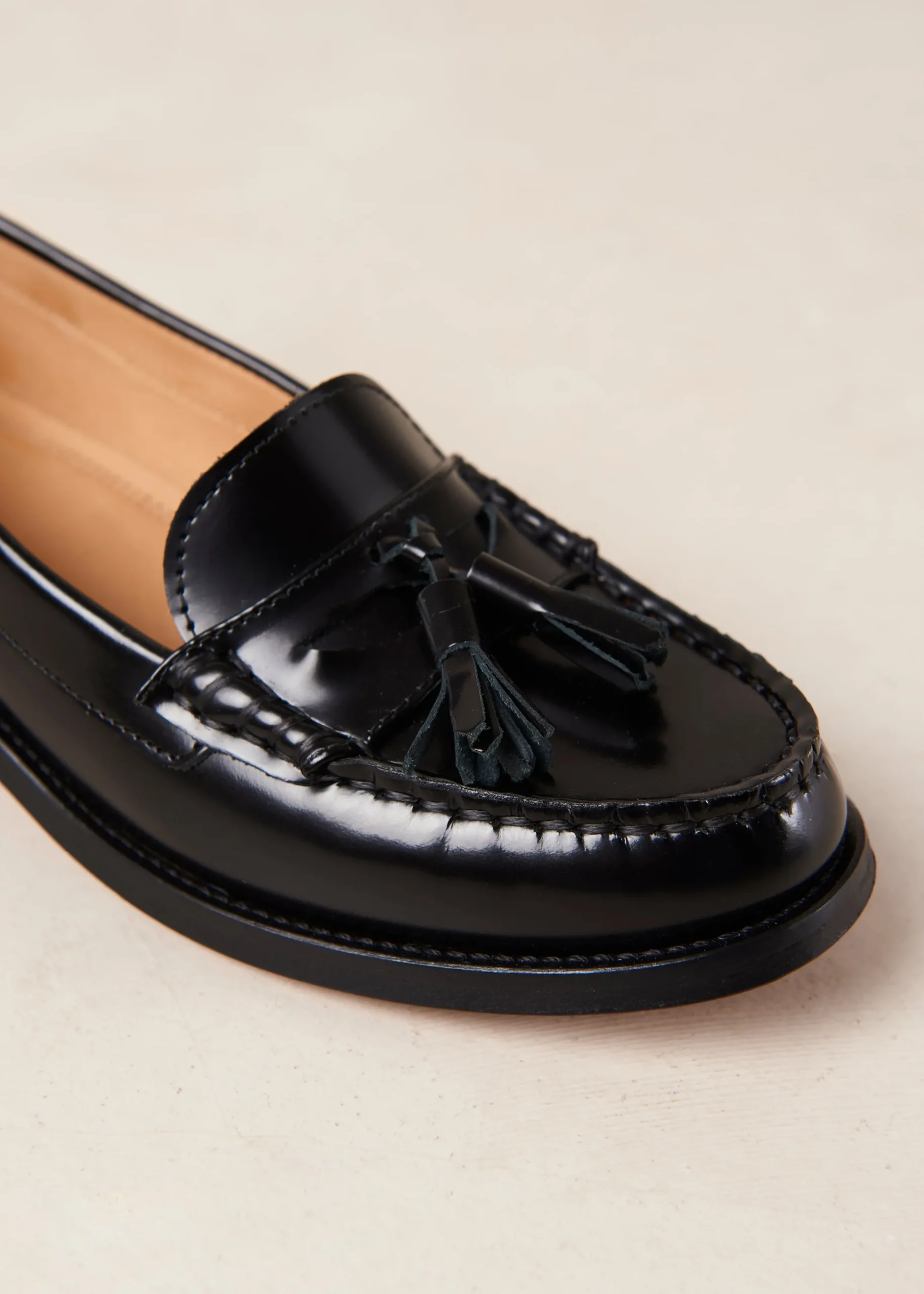 Terrane Black Leather Loafers